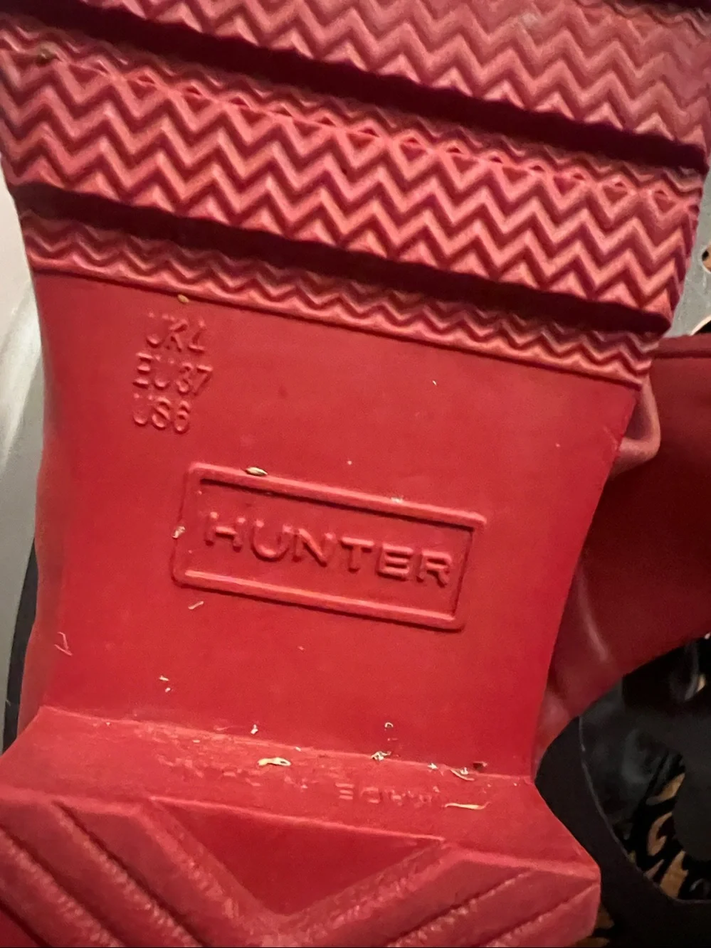 Hunter Red Women's Rain Boots with Side Buckles